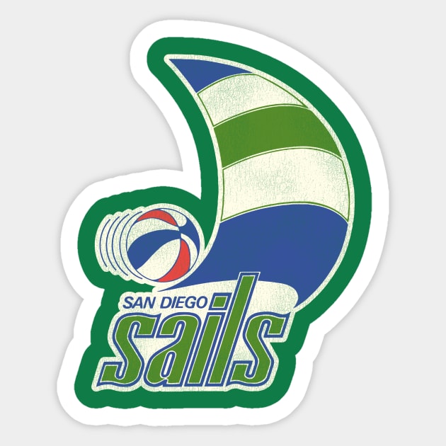 Defunct San Diego Sails Basketball Team Sticker by Defunctland